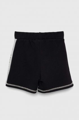 Sisley pantaloni scurți din bumbac pentru copii culoarea negru, cu imprimeu