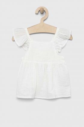 GAP bluza de bumbac pentru copii culoarea alb, neted