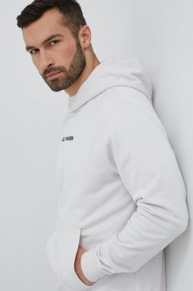 Helly Hansen bluză bărbați, culoarea gri, cu glugă, cu imprimeu  53924