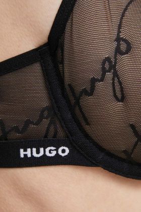 HUGO sutien culoarea negru, transparent