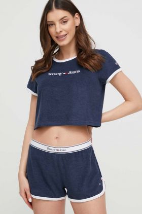 Tommy Jeans tricou de plajă culoarea albastru marin