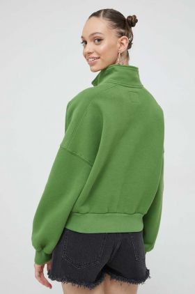 Abercrombie & Fitch bluza femei, culoarea verde, neted