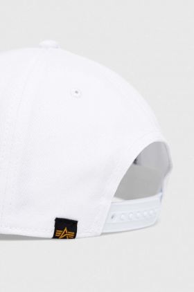 Alpha Industries șapcă din bumbac culoarea alb, cu imprimeu 126912.09-White