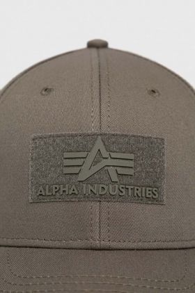 Alpha Industries șapcă din bumbac culoarea verde, cu imprimeu 168903.257-DarkGreen