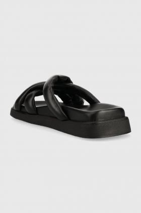 Alohas slapi de piele Slip On Cross femei, culoarea negru, S00202.25