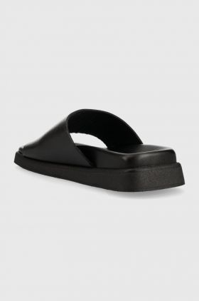 Alohas slapi de piele Toe Ring Flop femei, culoarea negru, S00174.25