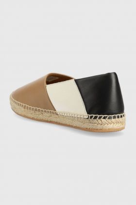 BOSS espadrile de piele Madeira culoarea bej, 50493009