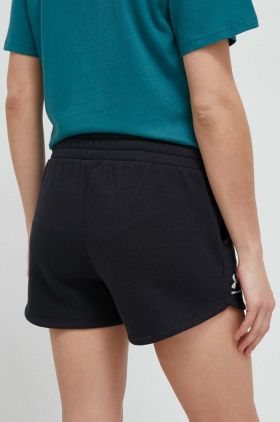 Under Armour pantaloni scurti femei, culoarea negru, melanj, high waist