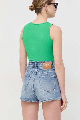 Miss Sixty pantaloni scurti din bumbac neted, high waist