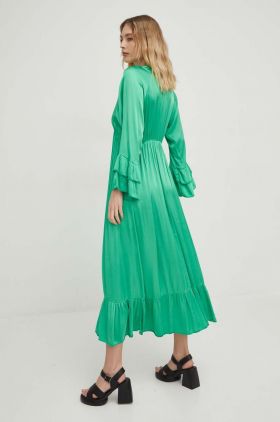 Answear Lab rochie culoarea verde, maxi, evazati