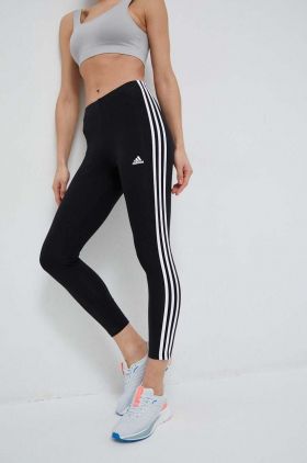 adidas colanți femei, culoarea negru, cu imprimeu  IC7151