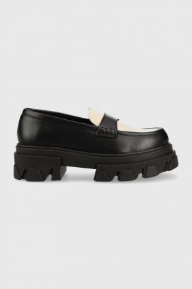 Alohas mocasini de piele Trailblazer femei, culoarea negru, cu platforma, S00331.25