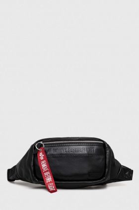 Alpha Industries borseta de piele culoarea negru