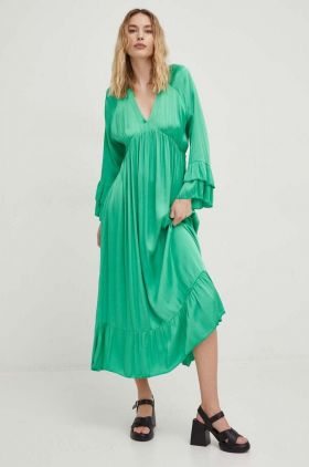 Answear Lab rochie culoarea verde, maxi, evazati