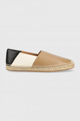 BOSS espadrile de piele Madeira culoarea bej, 50493009