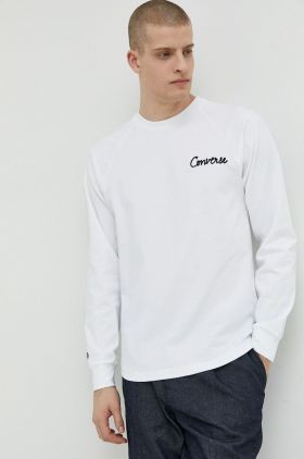 Converse longsleeve din bumbac culoarea alb, cu imprimeu