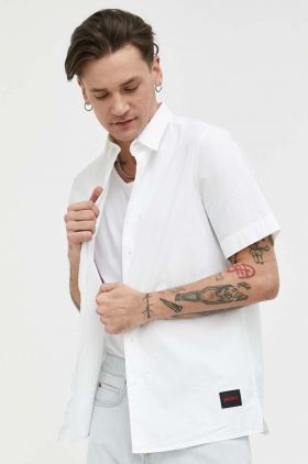 HUGO cămașă bărbați, culoarea alb, cu guler clasic, regular 50475668