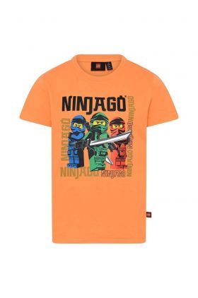 Lego tricou de bumbac pentru copii culoarea portocaliu, cu imprimeu