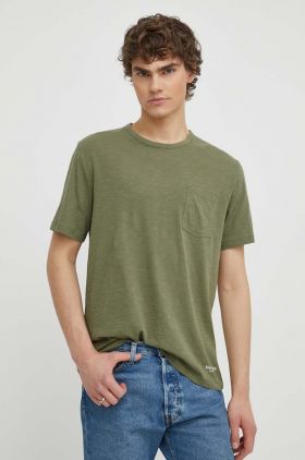 Marc O'Polo tricou din bumbac culoarea verde, neted