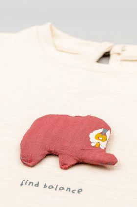 zippy longsleeve din bumbac pentru copii culoarea bej