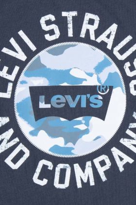 Levi's longsleeve din bumbac pentru copii culoarea gri, cu imprimeu