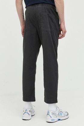 Abercrombie & Fitch pantaloni din amestec de in culoarea gri, drept