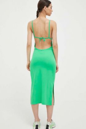 4F rochie culoarea verde, maxi, mulata