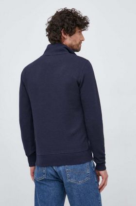 Gant pulover de bumbac culoarea albastru marin, light, cu turtleneck