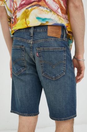 Levi's pantaloni scurti jeans barbati, culoarea albastru marin