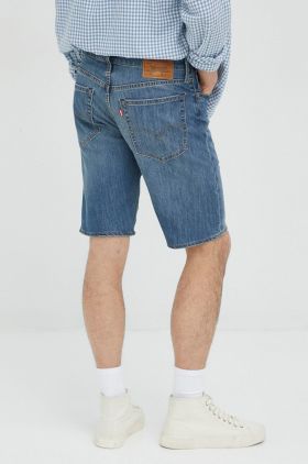 Levi's pantaloni scurti jeans barbati, culoarea albastru marin