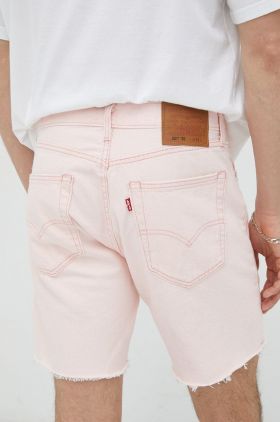 Levi's pantaloni scurti jeans barbati, culoarea roz