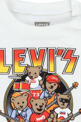 Levi's tricou de bumbac pentru copii culoarea alb, cu imprimeu