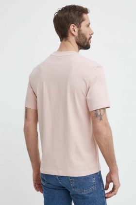 HUGO tricou din bumbac bărbați, culoarea roz, uni 50488330