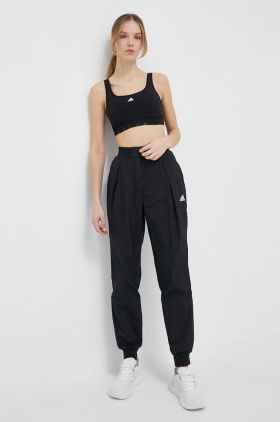 adidas pantaloni de trening culoarea negru, neted