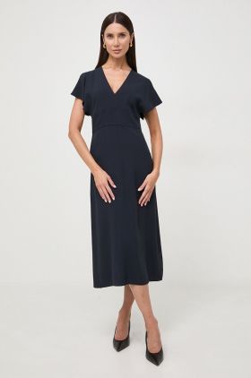 BOSS rochie culoarea bleumarin, midi, drept 50488660