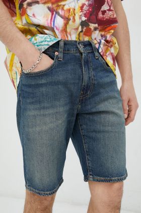 Levi's pantaloni scurti jeans barbati, culoarea albastru marin