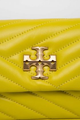 Tory Burch poseta de piele culoarea verde