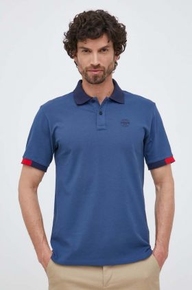 North Sails tricou polo barbati, culoarea albastru marin, neted