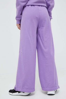 adidas pantaloni de trening culoarea violet, neted