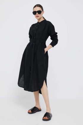 GAP rochie din in culoarea negru, midi, oversize