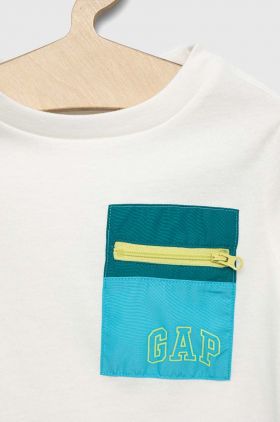 GAP tricou de bumbac pentru copii culoarea alb, cu imprimeu