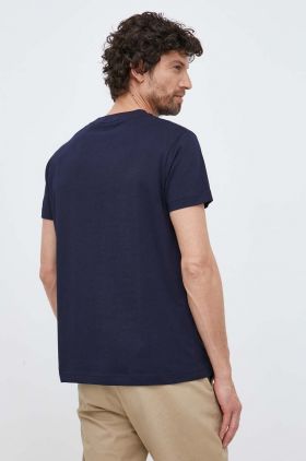 Gant tricou din bumbac barbati, culoarea albastru marin, cu imprimeu