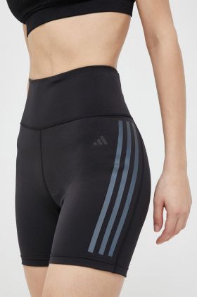 adidas Performance pantaloni scurți de alergare DailyRun culoarea negru, cu imprimeu, high waist