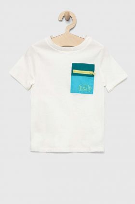 GAP tricou de bumbac pentru copii culoarea alb, cu imprimeu