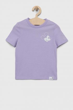 GAP tricou de bumbac pentru copii x Disney culoarea violet, cu imprimeu