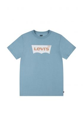 Levi's tricou de bumbac pentru copii culoarea turcoaz, cu imprimeu