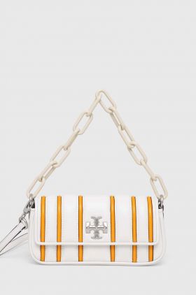 Tory Burch poseta de piele culoarea alb