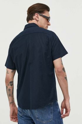 Abercrombie & Fitch camasa barbati, culoarea albastru marin, cu guler button-down, regular