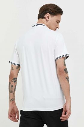 Abercrombie & Fitch tricou polo barbati, culoarea alb, neted