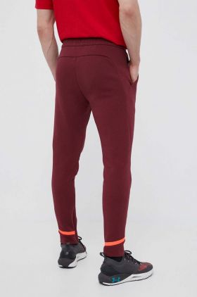 adidas pantaloni de trening culoarea bordo, cu imprimeu